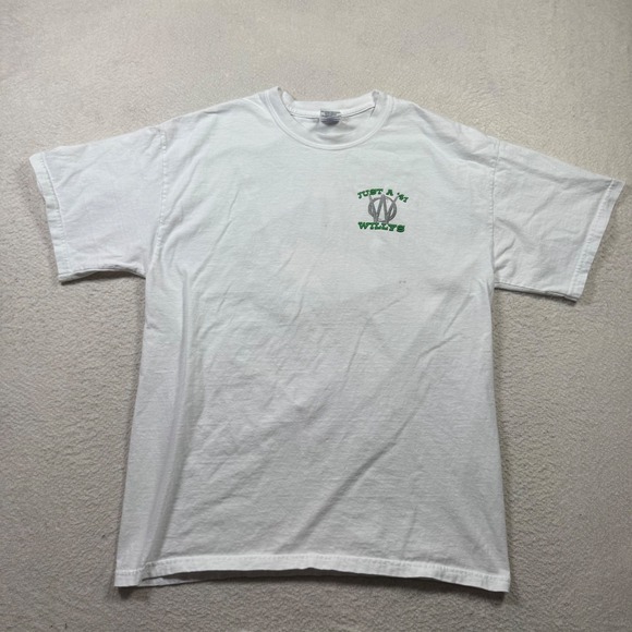 Gildan Other - Gildan Ultra Cotton‎ Mens Large White Just A 41 Willys Graphic T Shirt Motorhead